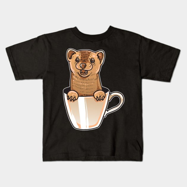 Cute Ferret In A Cup |Ferret Mom Dad |Ferret Gifts |Ferret Kids T-Shirt by Proficient Tees